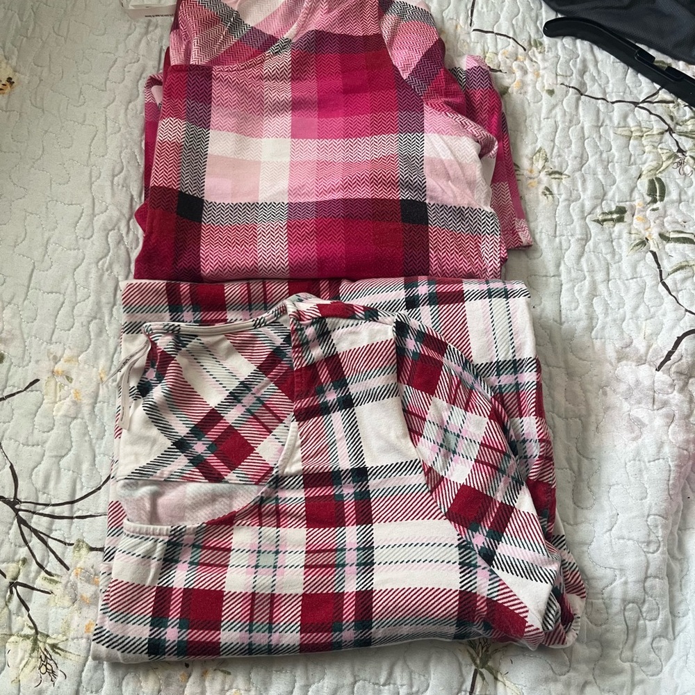 Soma Pink Plaid Pajama Set